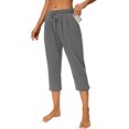 thumbnail image 3 of WQD Women’s Capri Sweatpants Yoga Pants Loose Workout Joggers High Waist Drawstring Flare Leggings Lounge Pajama Capris Pants with Pockets for Summer (Available in Plus Size), 3 of 7