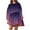 Purple, variant on IROINNID Long Sleeve Dress for Women Loose Round Neck Long Sleeve Comfy Printing Dresses ,Hot Pink