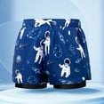 thumbnail image 3 of GYRATEDREAM Boys Swim Trunks with Boxer Brief Compression Liner UPF 50+ Beach Quick Dry Bathing Suit Swim Shorts Boardshorts Swimwear for 4XL Blue, 3 of 4