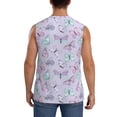 thumbnail image 4 of Lsque Purple Butterfly Print Men's Cotton Blend Sleeveless Muscle Shirts (S-3XL)- Moisture Wicking, Odor Protection, UPF 30+,X-Large, 4 of 8