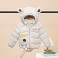 thumbnail image 2 of SGMVNU Winter Coats Puffer Padded Jacket for Toddler Boys Girls Kids Cartoon Outwear Cute Bear Ears with Hoods Clothing(Size 12-18 Months,White), 2 of 3
