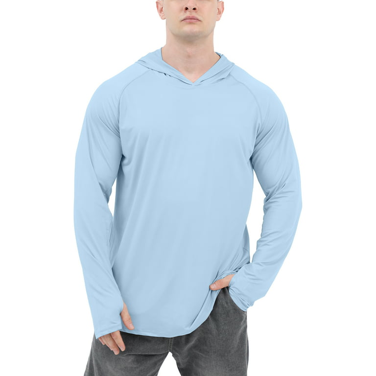 Men's UPF 50+ Long Sleeve Sun Shirts UV Protection Hoodie Rash Guard Hiking  Fishing Swim T Shirt, Dark Blue, Small : : Clothing, Shoes &  Accessories