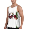 thumbnail image 2 of Easygdp Vintage Buffalo Plaid Christmas Camper Men's Tank Top, Sleeveless Muscle T Shirts, Breathable, Quick-Dry, Loose for Gym, Running, Fitness - Large, 2 of 9