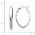 thumbnail image 2 of Primal Gold 14 Karat White Gold 3.5mm Oval Hoop Earrings, 2 of 4