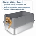 thumbnail image 4 of Jumbo Cat Litter Box Stainless Steel - Extra Large Open Top for Big Cats, High Sides Reduce Scatter, Non Stick & Leak Proof, Easy Clean w/Scoop & Mat, 4 of 7