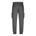 thumbnail image 5 of Mifsaly Cargo Joggers Men with 4 Pockets Drawstring Straight Leg Sweatpants Cozy Casual Baggy Pants Soild Color Going Out Long Trousers Fashion Streetwear Dark Gray S, 5 of 8