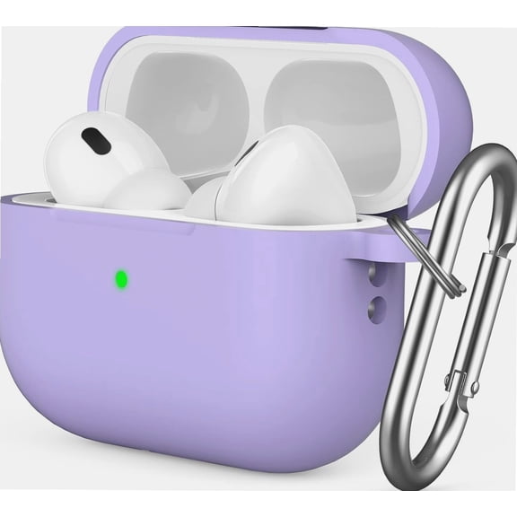 Airpods Pro 2 Case Silicone Protective Skin Case with Carabiner [Front LED Visible] [Wireless Charging] Compatible with Apple AirPods Pro 2nd Generation 2022