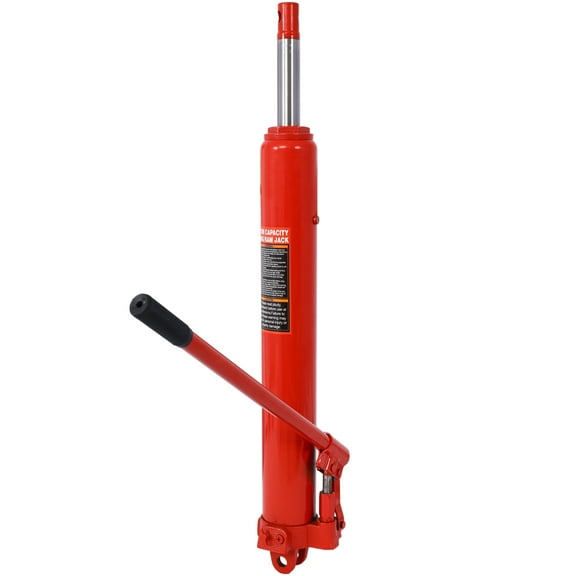 Hydraulic Long Ram Jack with Single Piston Pump and Clevis Base, 8 Tons/16000 Lbs Capacity, Manual Cherry Picker w/Handle, Fits for Garage/Shop Cranes, Engine Hoistss, and More