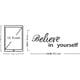 thumbnail image 2 of 1 hoja de calcomanías de pared de PVC Believe Yourself. Calcomanía de vinilo con citas motivacionales para sala de estar, área de estudio, hogar, dormitorio, habitación de niños, aula, decoración de, 2 of 8