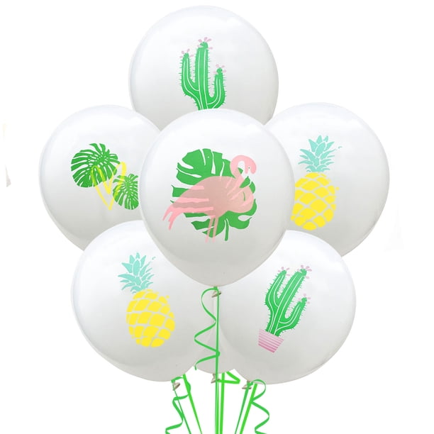 Set de globos con forma de flamenco tropical, piña y cactus, 7 unidades