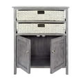 thumbnail image 2 of HomeRoots 354551 27 x 15 x 32 in. Grey Wood MDF Water Hyacinth 2-Basket & 2-Door Accent Cabinet, 2 of 5