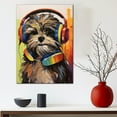 thumbnail image 3 of Shih Tzu Wall Art - Funny Dog Canvas Canvas for Kids' Room 11x17inch - Colorful Puppy with Earphone Pictures Framed Ready to Hang, 3 of 4