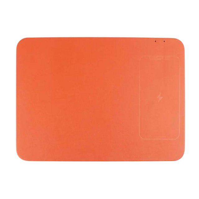 Wirelesses cargando almohadilla de mouse portátil Protección de cortocircuito resistente , Naranja