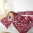 thumbnail image 4 of jejeloiu Kawaii Girls Bowtie Bedding Comforter Set,Leopard Print Bow Twin Comforter Sets,Pink Bow Knot Bedding Set For Kids,Breathable Home Decor Reversible,2 Pieces, 4 of 8