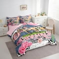 thumbnail image 3 of Castle Fairy Western Cowgirl 7pcs Bedding Comforter Set,Animal Print Queen Bedding Sets Super Cozy,Southwestern Horseshoe Queen Sheet Sets,Luxury Girls Bedroom Decor,Reversible, 3 of 8