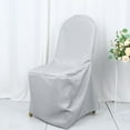 thumbnail image 2 of Efavormart 5PCS | Round Top Silver Polyester Banquet Chair Covers Linen Dinning Chair slipcover For Wedding Party Event Catering, 2 of 11