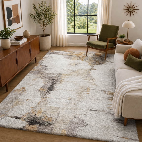 Addison Rugs Dream Shag Premium Machine Washable Transitional Modern Beige Rectangle Rug, 10' x 14'