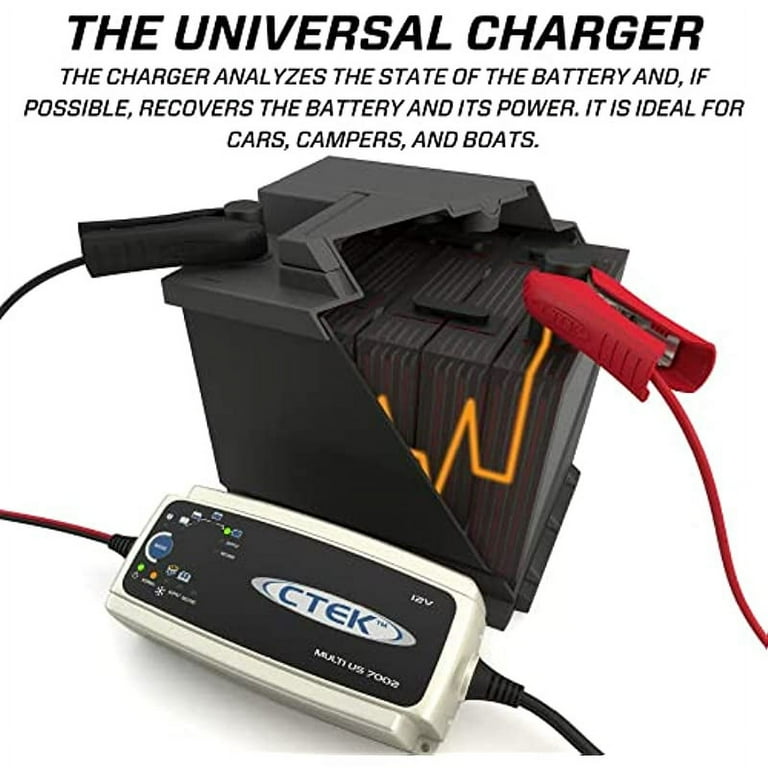 CTEK (56-353) MULTI US 7002 12-Volt Battery Charger,Black