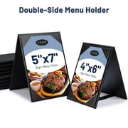 WeChef 5 pack 4x6 Table Tent Restaurant Menu Holders Double-Sided A-Frame PU leather Drink Dessert for Bar Hotel
