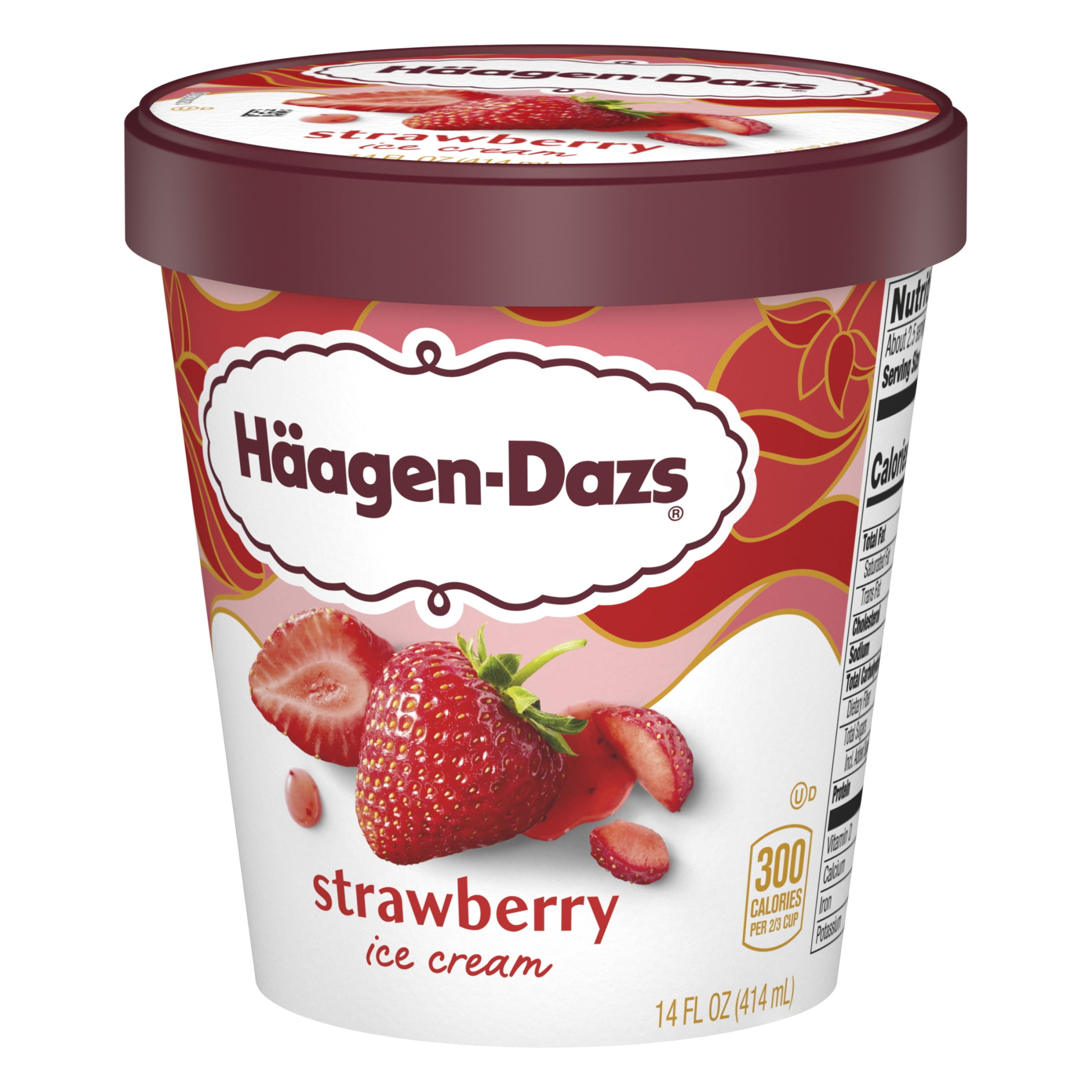 Haagen Dazs Strawberry Ice Cream, Gluten Free, Kosher, 14 oz