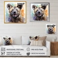 thumbnail image 4 of Designart "African Hyena Haven Hunt in Brown and Green" Animals Framed Wall Art Decor - Modern Brown Other Animals Bedroom Framed Canvas Wall Art, 4 of 6