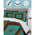 thumbnail image 4 of Quilts Twin Size Bedding Set, Green Western Lightweight Quilted Comforter, Vintage Texas Stars Country Wheats Soft Reversible Bedspread Coverlet with Pillow Covers for All Season, 68" x 86", 4 of 7