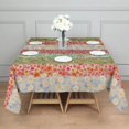 thumbnail image 3 of Pioneer Flower Floral Print Pattern Square Tablecloth,Waterproof Square Table Cover,Wipeable Spillproof Washable Table Cover for Home Kitchen Party Decor 60"x60"(152x152cm), 3 of 6