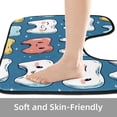 thumbnail image 4 of PhooArto Toilet Lid Cover and U-Shaped Toilet Floor Mat Set of 2 Pieces, Cartoon Teeth Pattern Toilet Mat Set, Machine Washable Seat Covers Non-Slip Absorbent Rugs, 4 of 6