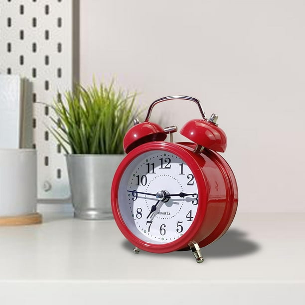 Reloj despertador con retroiluminacion reloj analogico silencioso de diseno Simple alarma fuerte para adultos y ninos decoracion del hogar para dor