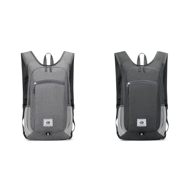Mochila Plegable Portátil 15 Litros Impermeable para Hombres Y Mujeres (gris Claro)