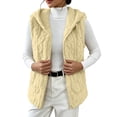 thumbnail image 2 of Kinrui Womens Sherpa Vest Textured Open Front Knit Flannel Vest Jackets Lightweight Outerwear with Pocket Yellow M, 2 of 9