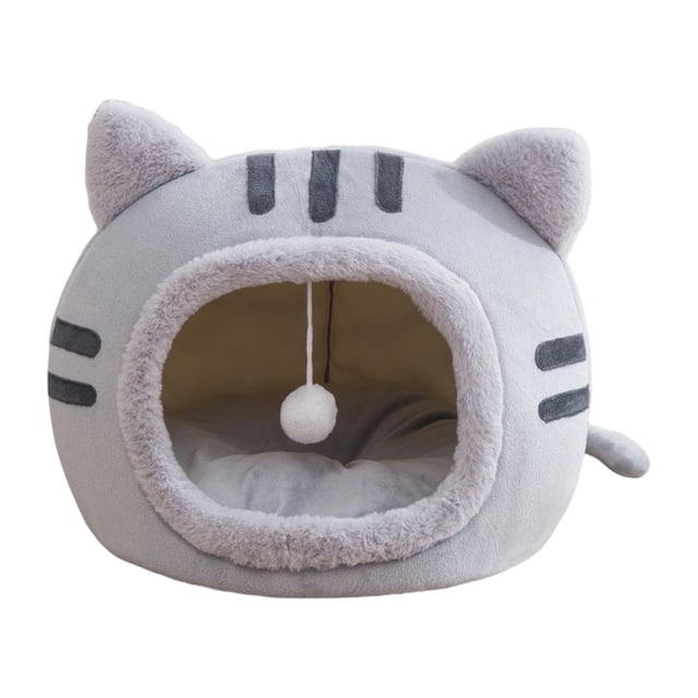 Cama para gatos y perros pequeños Sunnimix Semicerrada Gris M Casa del gato
