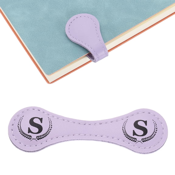 Personalized Magnetic Leather Bookmark, 26 Letters Bookmark, (Purple/S)