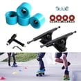 thumbnail image 3 of Aleación Skateboard camión 7 pulgadas ABEC-11 rodamiento Longboard Skate Board rueda llave reparación ensamblaje multiherramientas ensamblar Azul negro, 3 of 8