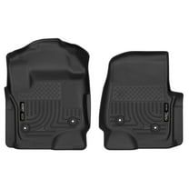 Husky Liners 52731 X-Act Contour Floor Liners Fits 2017-2025 Ford F250, F350 & F450 Crew Cab & SuperCab w/ Vinyl Flooring incl. Flat-Fold Storage Front Row 2 Pc Black