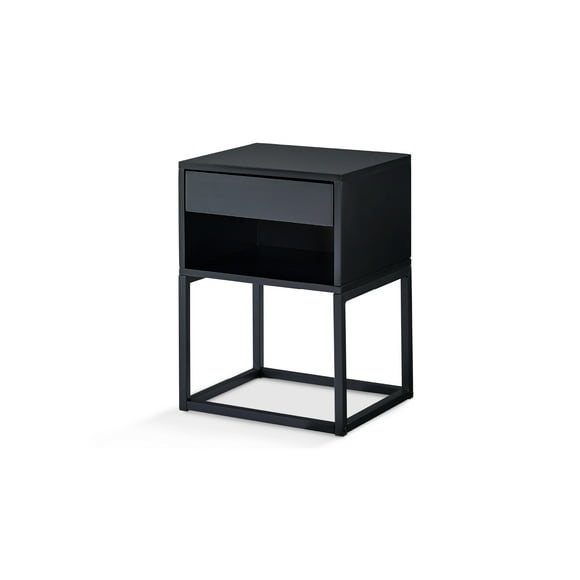 Mesa de Noche Nooz Cube Metal Color Negro