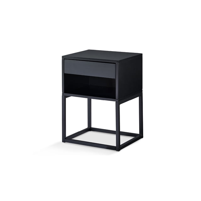 Mesa de Noche Nooz Cube Metal Color Negro