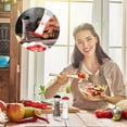thumbnail image 4 of 2 Sets Plastic Salt and Pepper Shakers Hourglass Salt and Pepper Shakers with Lids Large Covered for Camping Outdoor Lunch Home Restaurant, Kitchen Gadgets (Red), 4 of 8