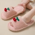 thumbnail image 4 of Viluyesy Fuzzy Slippers for Womens, Plush Lined Soft Sole Open Toe Cute Slip-On Cotton Bedroom Indoor Shoes Pink, 4 of 4