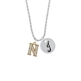 thumbnail image 2 of Delight Jewelry Goldtone Crystal Initial - N - Silvertone Script Initial Disc - J - Charm Necklace, 20"+3", 2 of 4