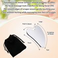 thumbnail image 4 of Herramienta facial Gua Sha Nuanchu de acero inoxidable plateada con funda, 4 of 7