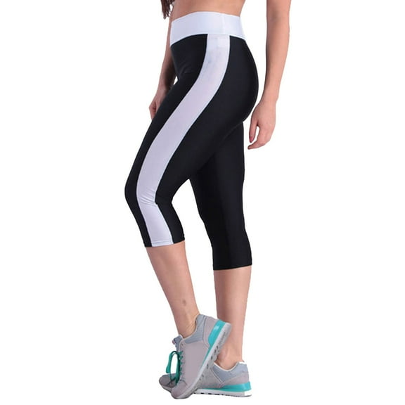 QHFBli Capri Leggings with Pockets for Women Tummy Control High Waisted Yoga Pants Summer Workout Hiking Running Leggings
