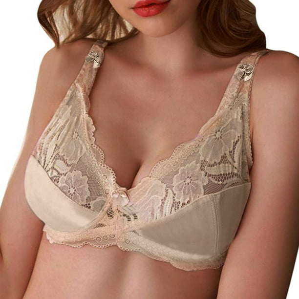 Full Cup Bras for Women Lace See Through Bra Unlined Ultra-Thin Full  Coverage Wireless Bralette Underwear (Color : Skin, Size : 100c) :  : Clothing, Shoes & Accessories