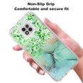 thumbnail image 4 of Moto G Power 2021 Phone Case, Rosebono Hybrid Bling Glitter Sparkle Epoxy Graphic Marble Colorful Silicone Skin Cover Armor Case for Moto G Power 2021 (Green Barble), 4 of 6