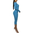 thumbnail image 3 of Arvbitana Women's Casual Bodycon Wrapped Dress Long Sleeve Square Neck Dress Sexy Evening Cocktail Beach Party Long Dresses, 3 of 5