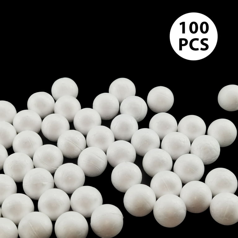 Uxcell 0.1 White Polystyrene Foam Beads Ball Mini for Crafts Fillings 1  Pack 