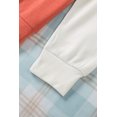 thumbnail image 4 of ABPHQTO Top de mujer de manga larga color block con botones naranja, 4 of 5