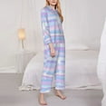 thumbnail image 3 of Sikiie Striped Gradient Women's Long-Sleeve Shirt and Full-Length Bottom Pajama Set (s-xxl)-Medium, 3 of 7