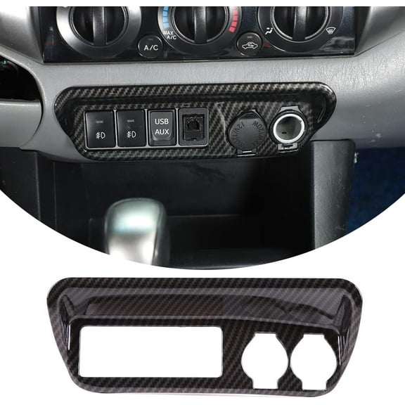 TINKI Car Center Console Cigarette Lighter Frame Interior Car Accessories Fit for Toyota Tacoma 2011 2012 2013 2014 2015