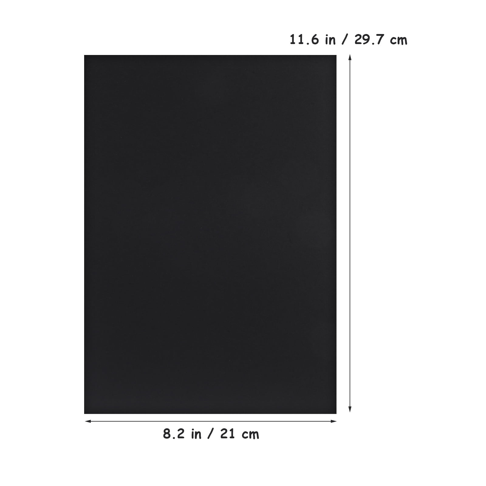 QIFULL Black Cardstock Paper 25Pcs Smooth Surface Rectangular Shape